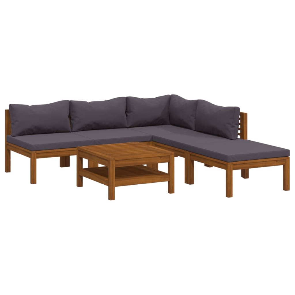 Salon bas de jardin en Bois Gris 5 personnes - 2