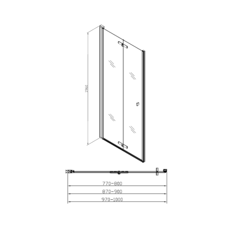 Swiss Aqua Technologies SK 80x196cm Porta doccia pieghevole a soffietto anticalcare con profilo cromato lucido (SATSK80NIKA) - 4