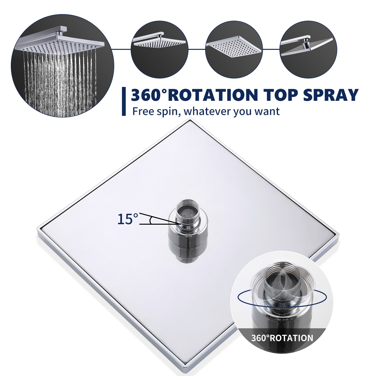 Colonne de Douche Thermostatique Chromé, Ensemble de Douche Corps en Laiton, Hauteur Réglable 855-1105mm, Système de Douche avec mitigeur - 5