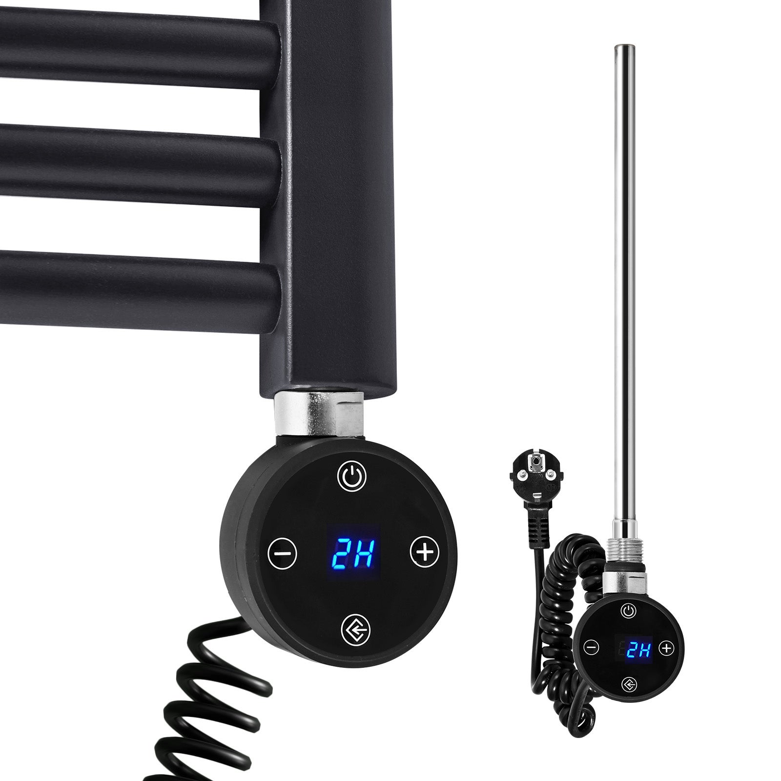 S'AFIELINA Sèche Serviette électrique Avec Éléments Chauffants, Blanc,104.1 X 60 Cm, Seche Serviette Electrique Avec Thermostat, Connexion Latérale,Tube Plat,radiateur Salle De Bain Mural