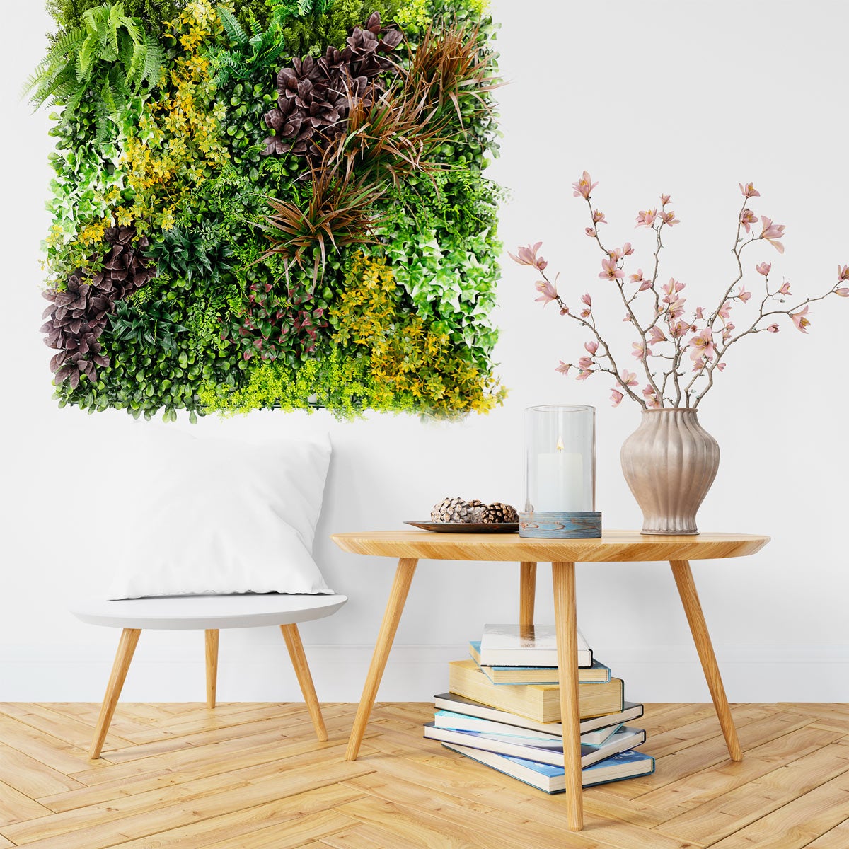 Mur vegetal artificiel LIFE lot 5 m² 5 plaques 1 m² vert épaisseur 40 mm brise vue haie artificielle - 2