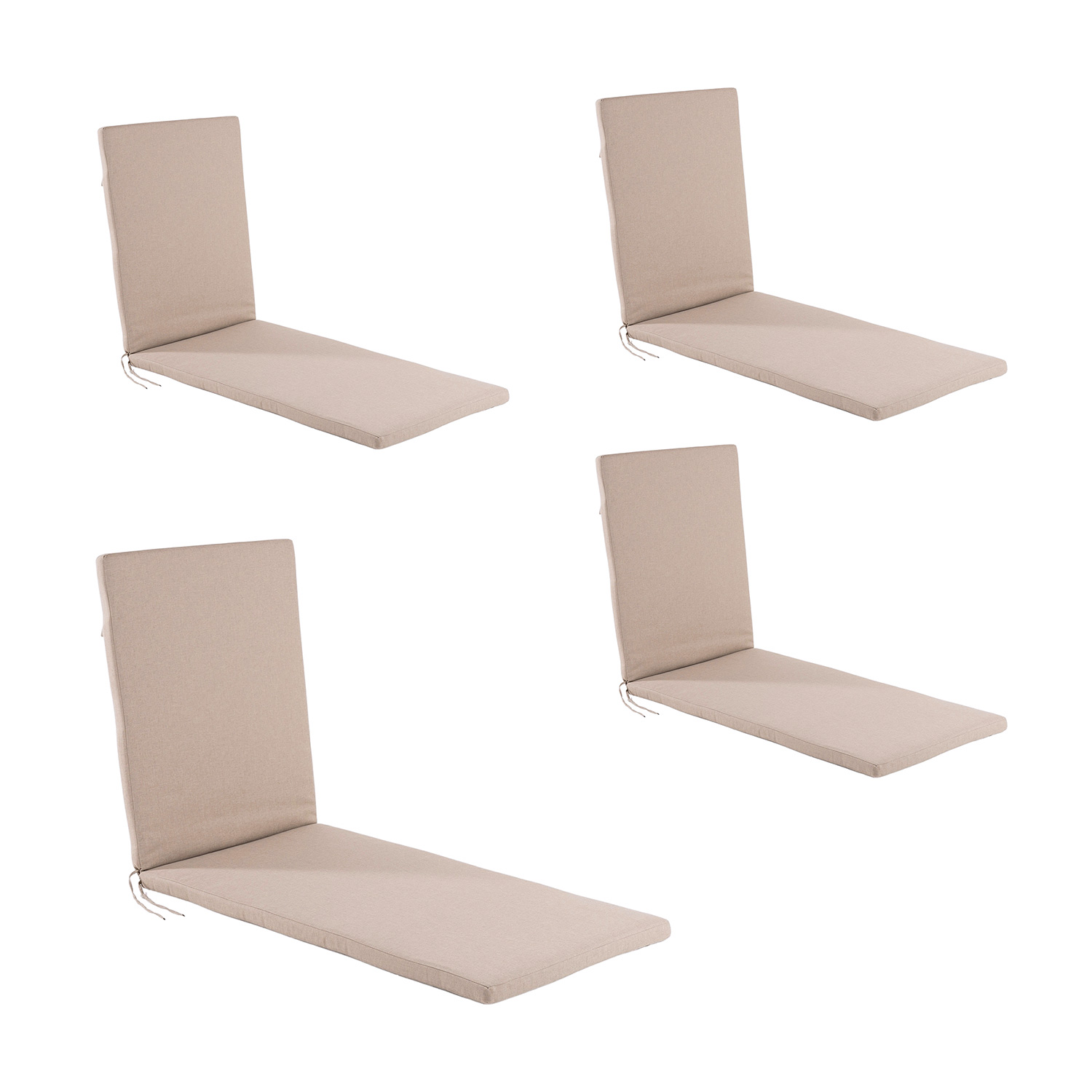 Pack de 4 cojines para tumbona olefin marrón 196x60x5 cm