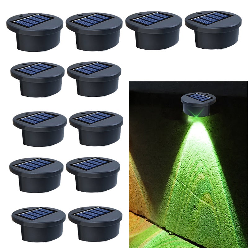 Zestaw 12 solarnych lamp LED do schodów, kinkietów schodowych, kolorowych świateł