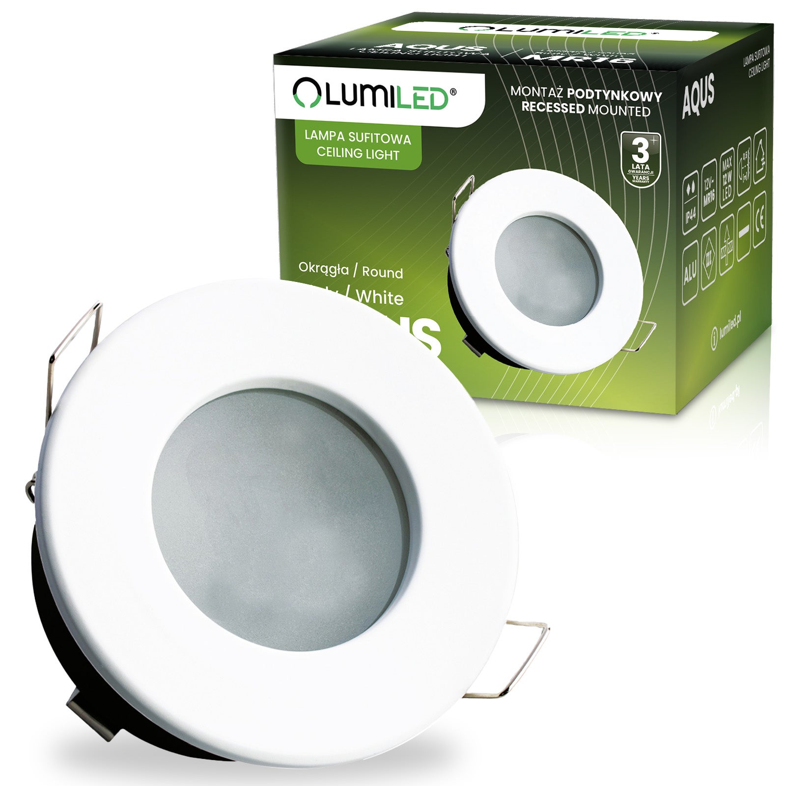 Oprawa Podtynkowa Oczko Lumiled Halogenowa Wpuszczana LED MR16 Okrągła Biała 1 szt.
