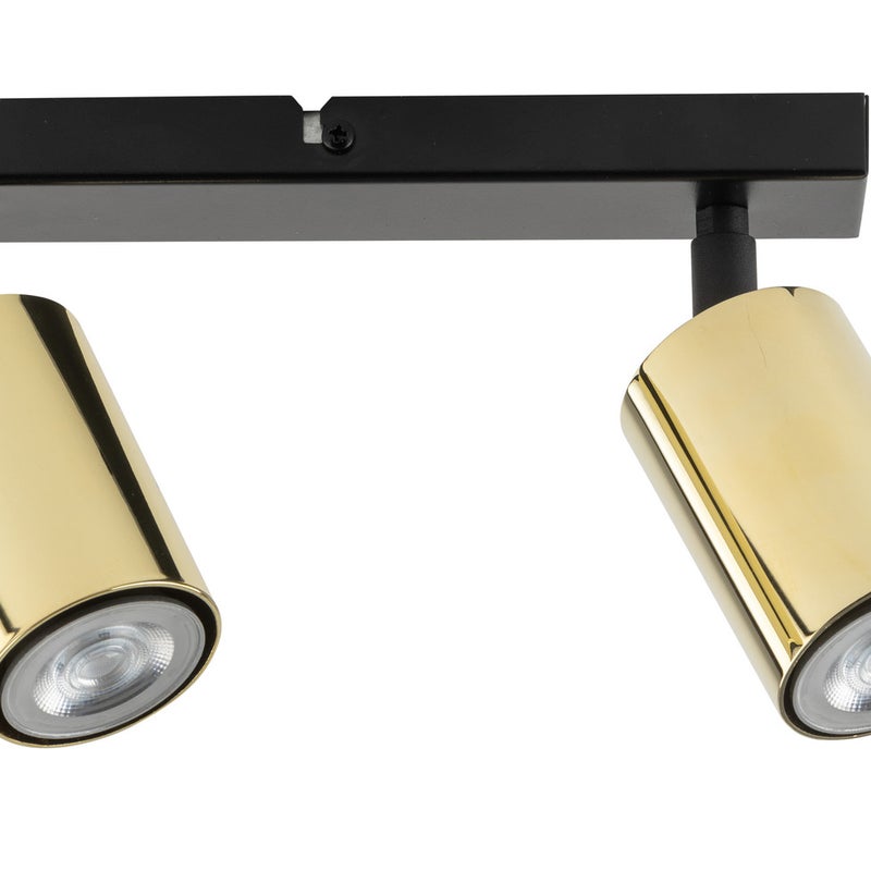 Reflektor sufitowy spot natynkowy Zoom listwa czarno-mosiężny 2xGU10x25W listwa 25 cm wym: 16 x 25 x 6 cm metal SIGMA