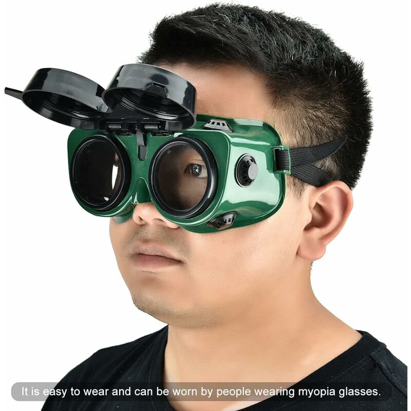 Lunettes de Soudure Avant Rabattables, Lunettes de Protection pour Soudeuses avec Objectif 50mm Lunettes de Protection Utilisées - 2