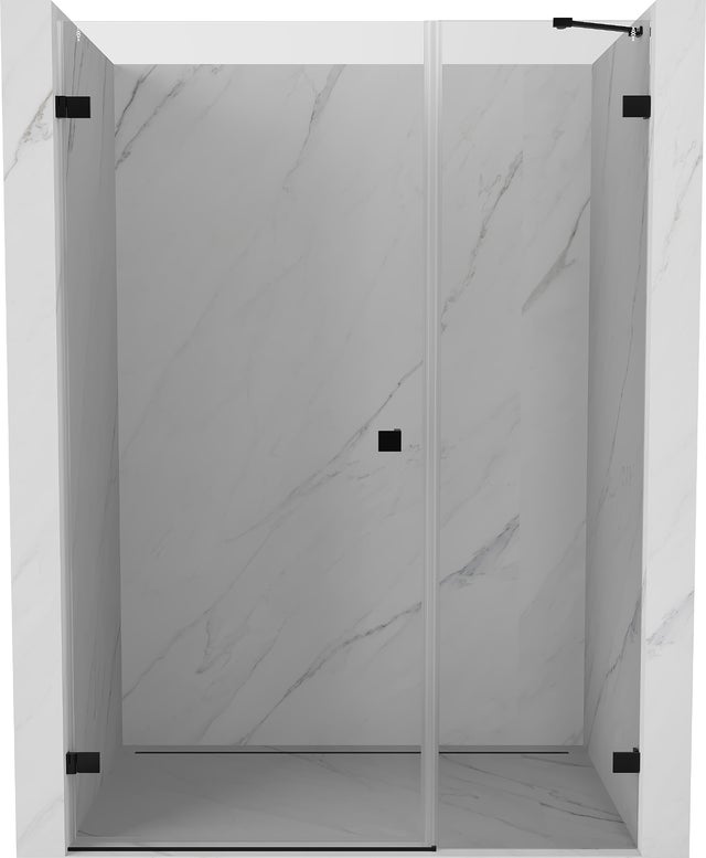 Mexen Lunar-B drzwi prysznicowe uchylne lewe 110 cm, transparent, czarne - 832S-110-050-70-00-L