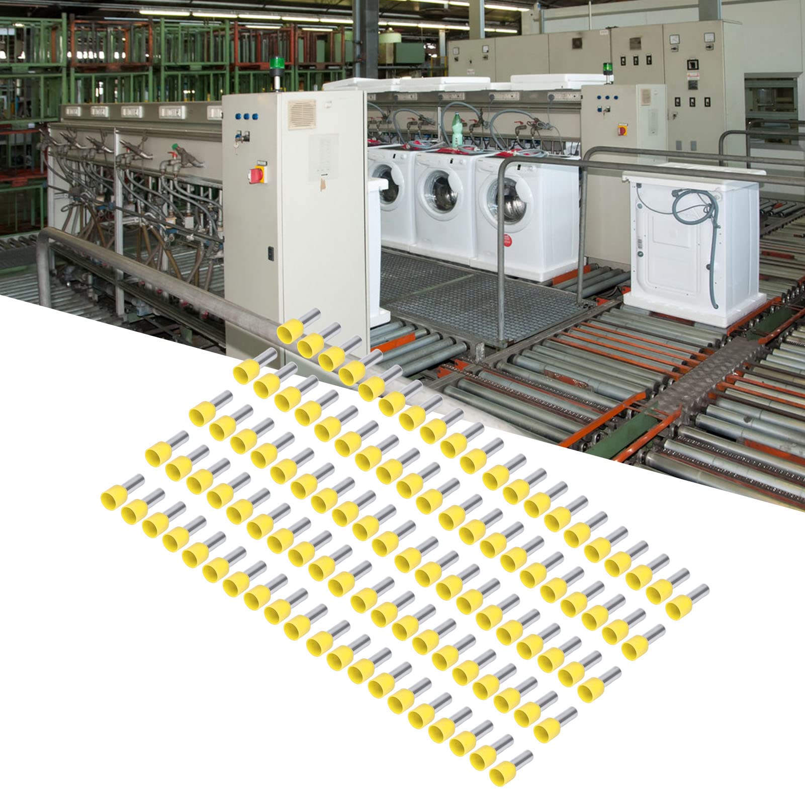 100 pezzi di terminali in PVC isolati con tubo tondo in rame per crimpare per filo 8AWG E10-18 - 3