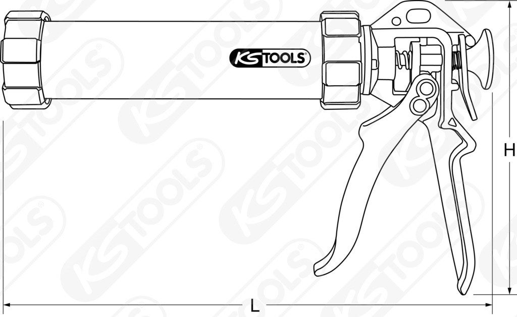 Pistolet à cartouche KS TOOLS Pistolet à silicone - 400ml - 980.1000 - 3