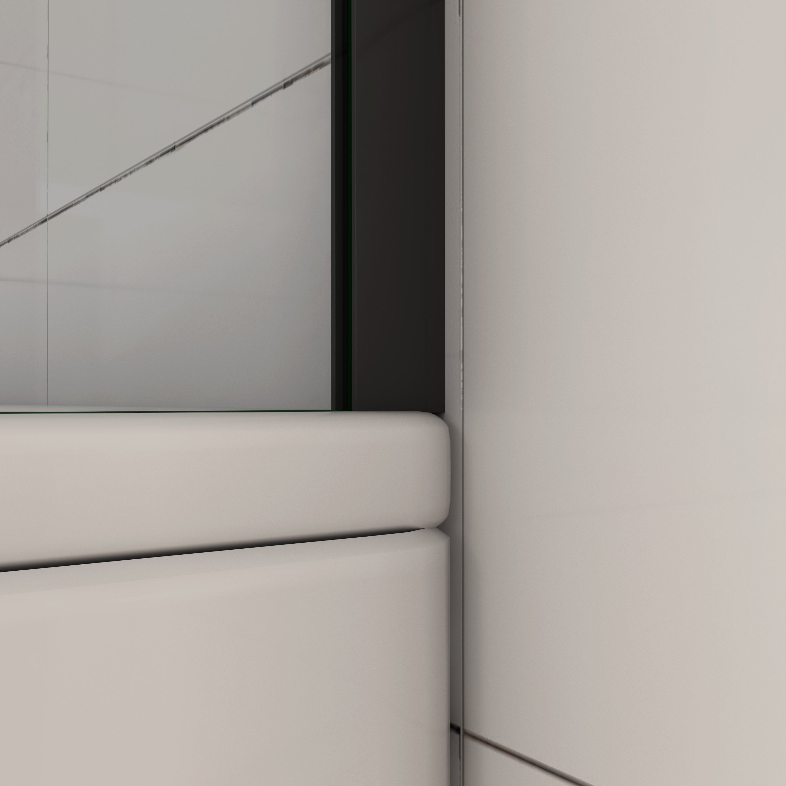 Pare-baignoire fixe - Aluminium noir mat - 70cm - écran de baignoire H.130cm - 5mm verre trempé - 4