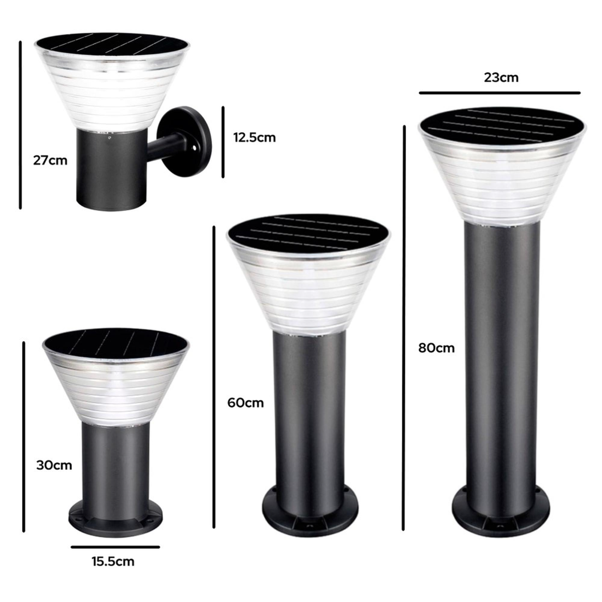 Applique solaire Iplux® Rome 27cm- Haute qualité - Durée de combustion 15 heures - 10