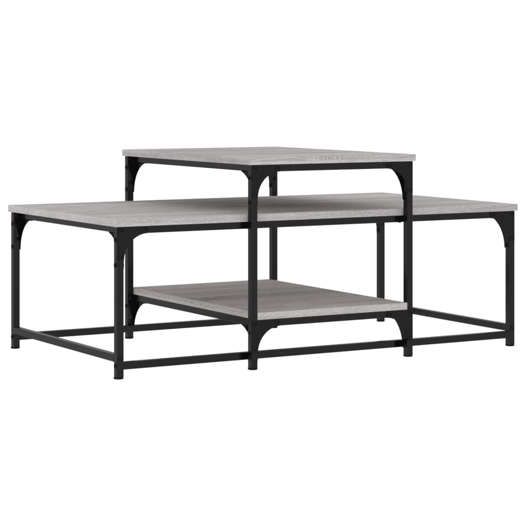 Table basse sonoma gris 102x60x45 bois d'ingénierie - 6
