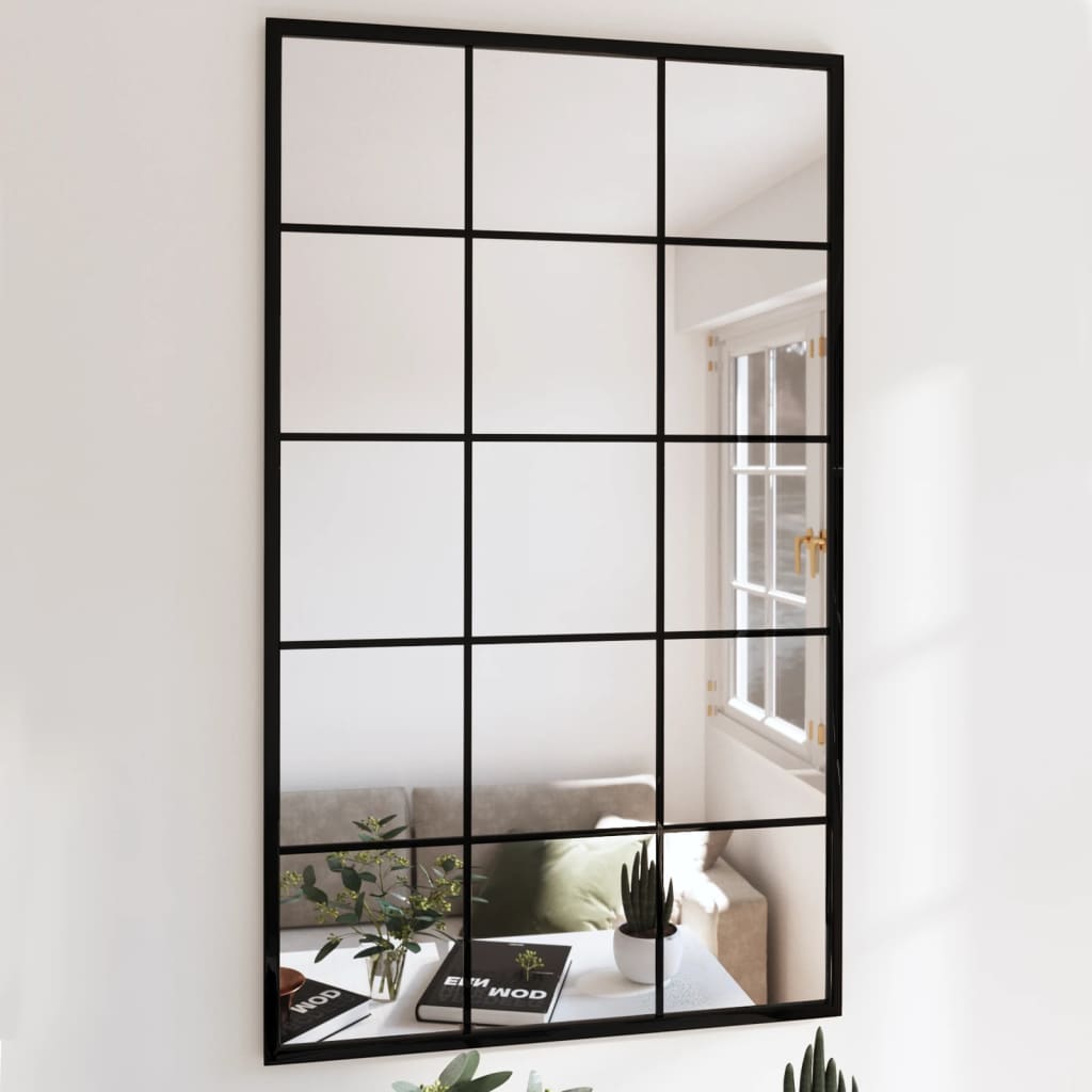 Lustra ścienne, 4 szt., czarna rama, 100 x 60 cm, metal vidaXL