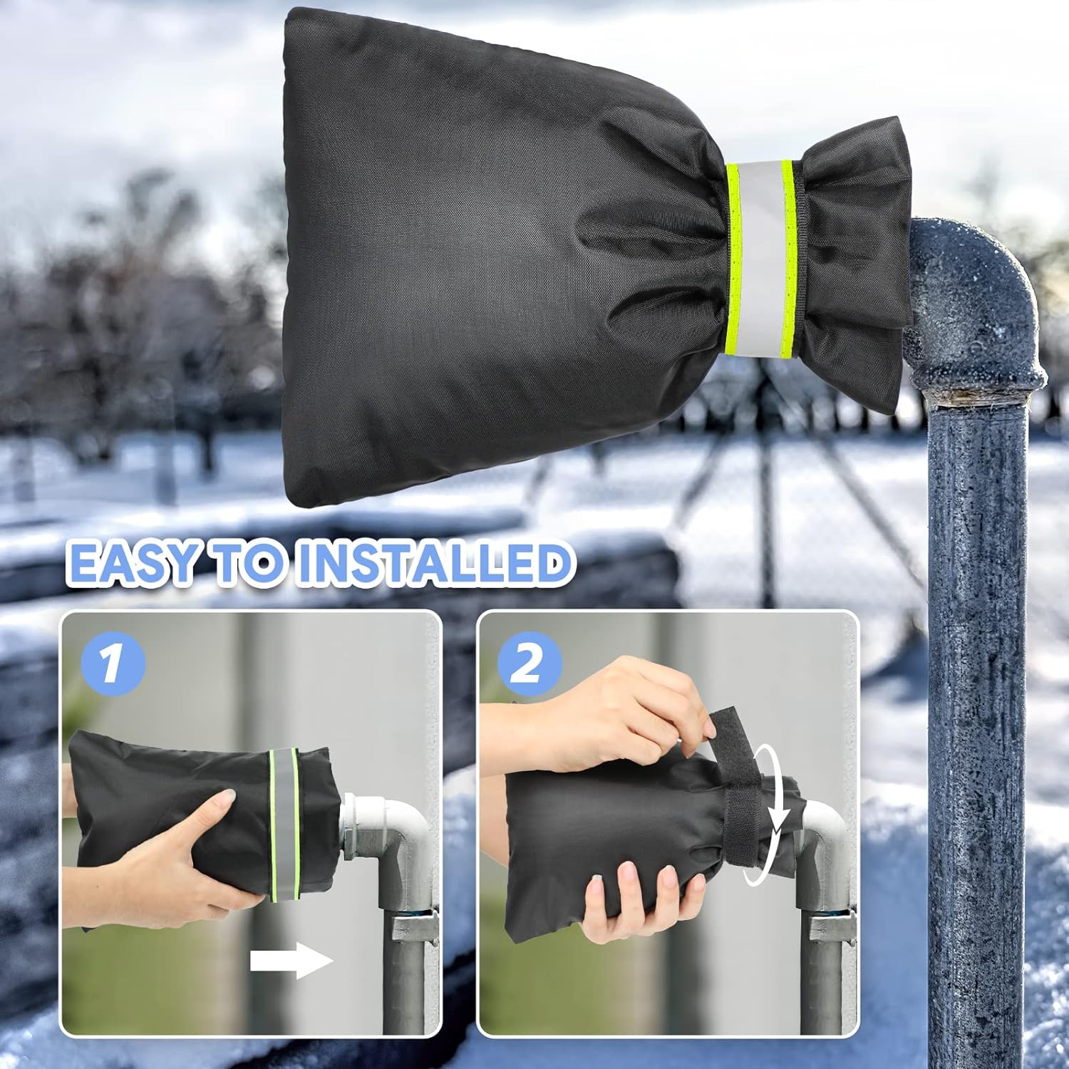 Couvercle de robinet antigel réfléchissant extérieur 2 pièces, 22*18 cm - 6