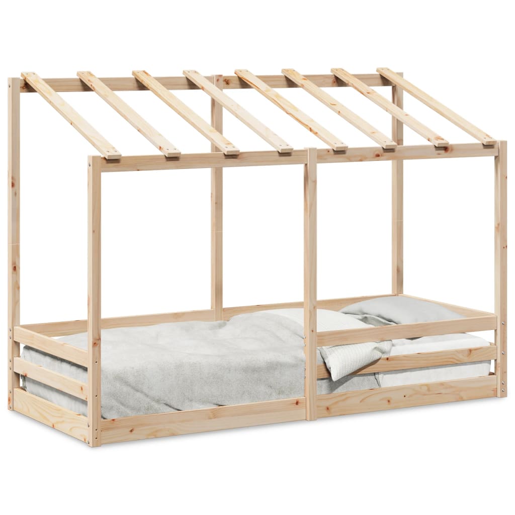 Lit pour enfants avec toit 75x190 cm bois massif de pin - 2