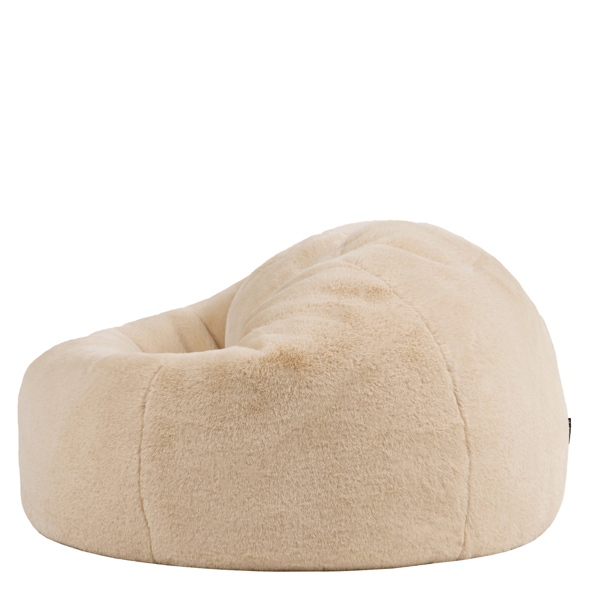 Pouf classique Icon en imitation fourrure luxueuse de lapin, beige, salon, chambre, 85x85cm, Made in Allemagne, Oeko-Tex® - 5