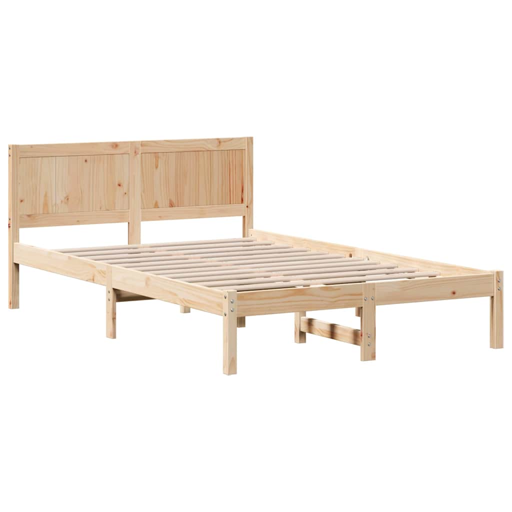 Łóżko Drewniane Brązowe Rama Łóżka Ze Stelażem Sypialnia Pokój 120 x 200 cm