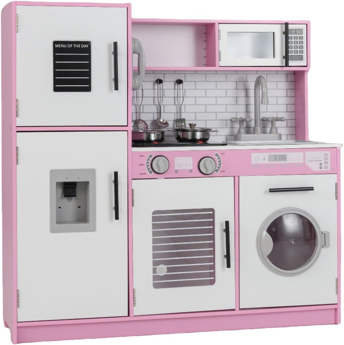 Cucina in legno per bambini con luci e suoni, kit di accessori da - Main Image