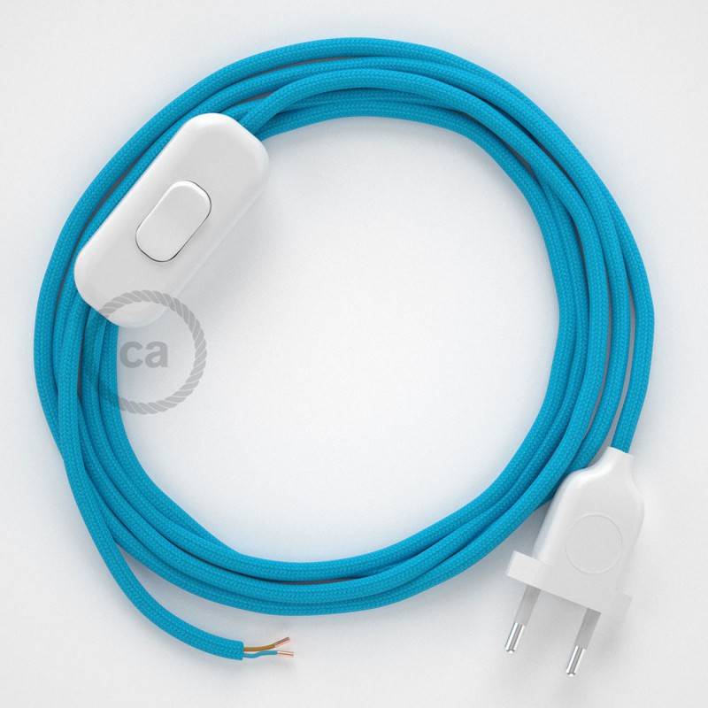 Creative Cables Textilkabel – Hellblau Mit Seideneffekt | 5 Meter, 2x0,75 Mm² | Für Lampen & Deko