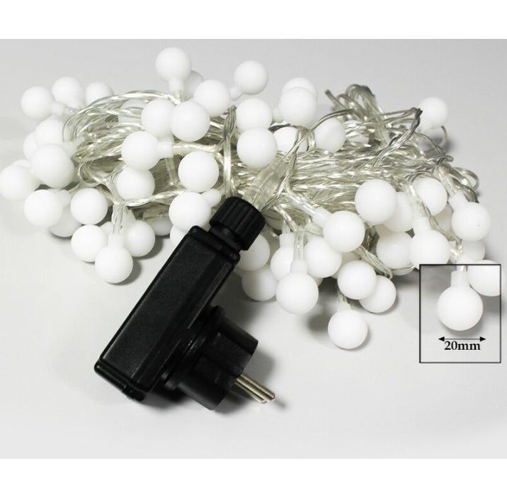 Guirlande LED 10 mètres 100 boules blanc chaud ( guinguette ) - 4
