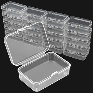 Set 16 Scatoline Portaoggetti In Plastica Trasparente Con Coperchio – 6,5x4,6 Cm, Perfette Per Perline, Gioielli E Piccoli Accessori