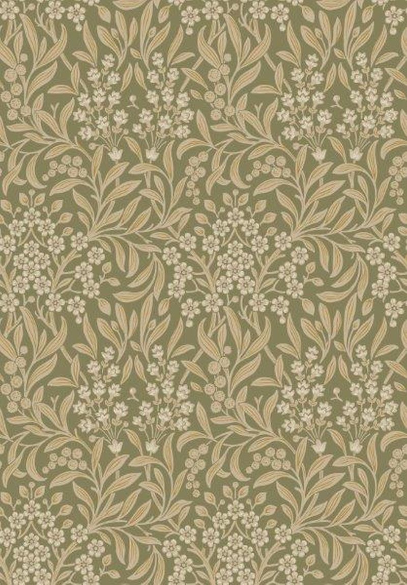 Tapeta kwiaty oliwkowym - 53 cm x 10.05 m - BORASTAPETER