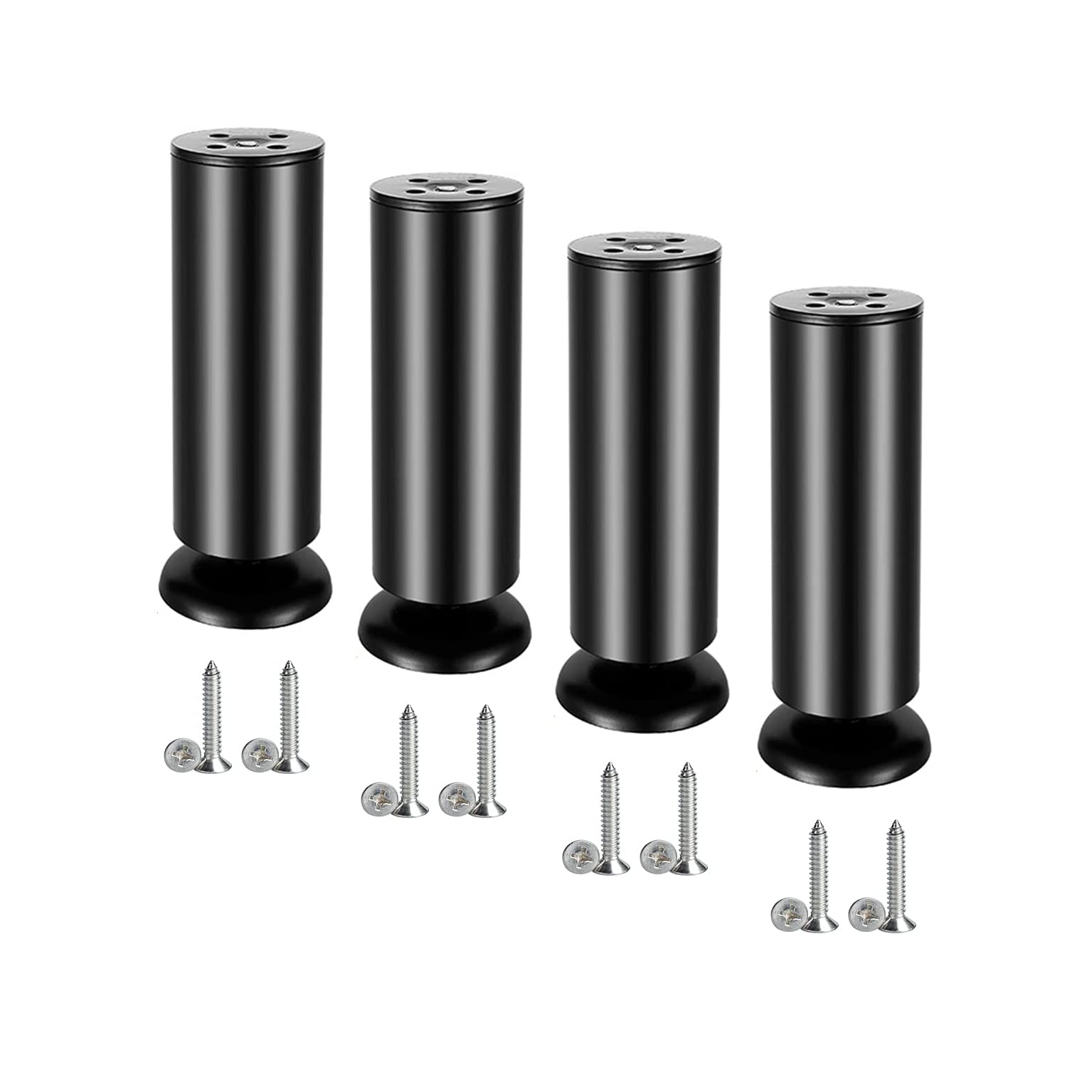 4X Nóżki meblowe ze stali nierdzewnej, nóżki do stołu, sofy, biurka, nogi meblowe, czarne, 180 mm