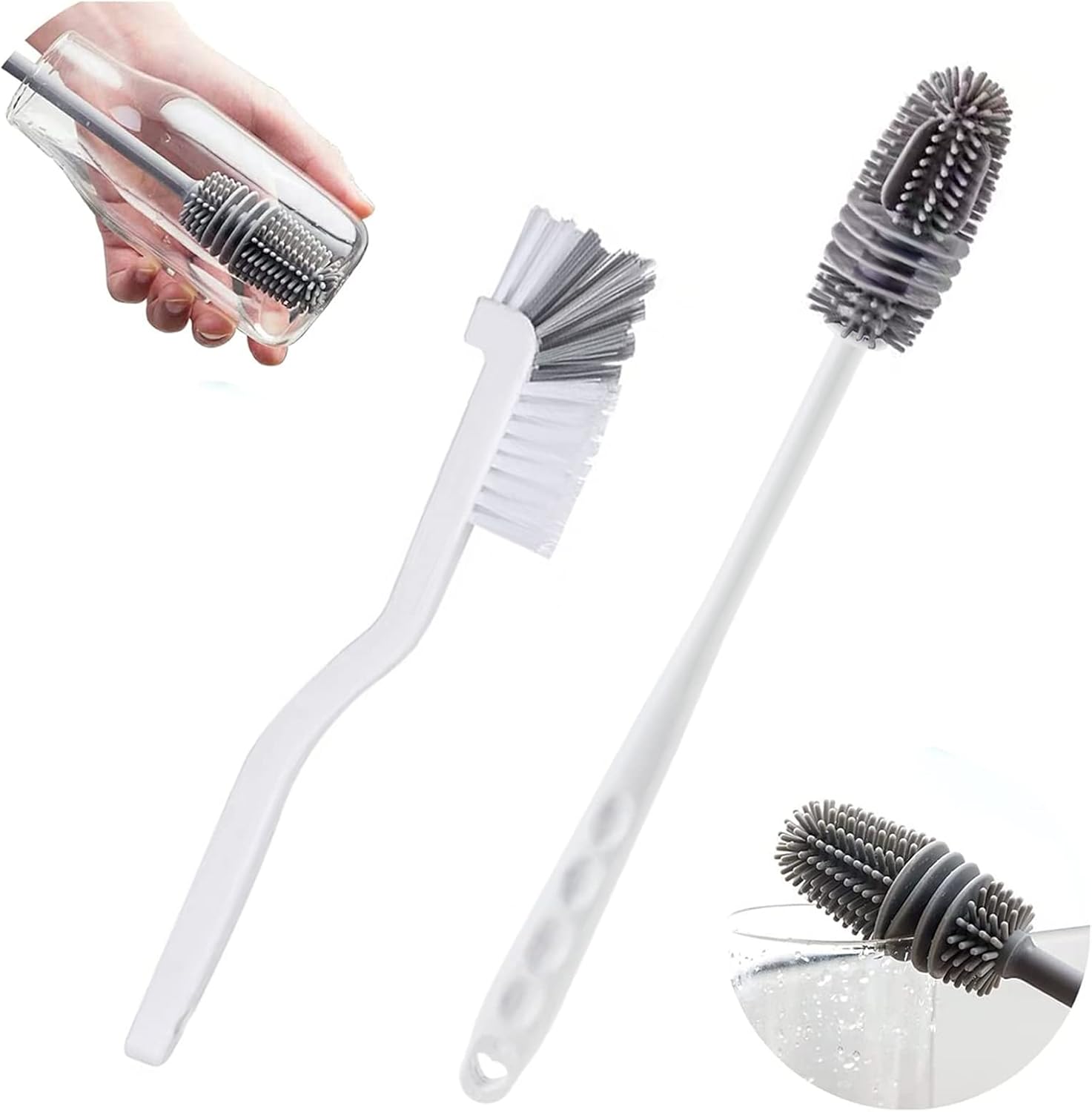 Cozlly Lot De 3 Brosses De Nettoyage De Bouteilles, Long