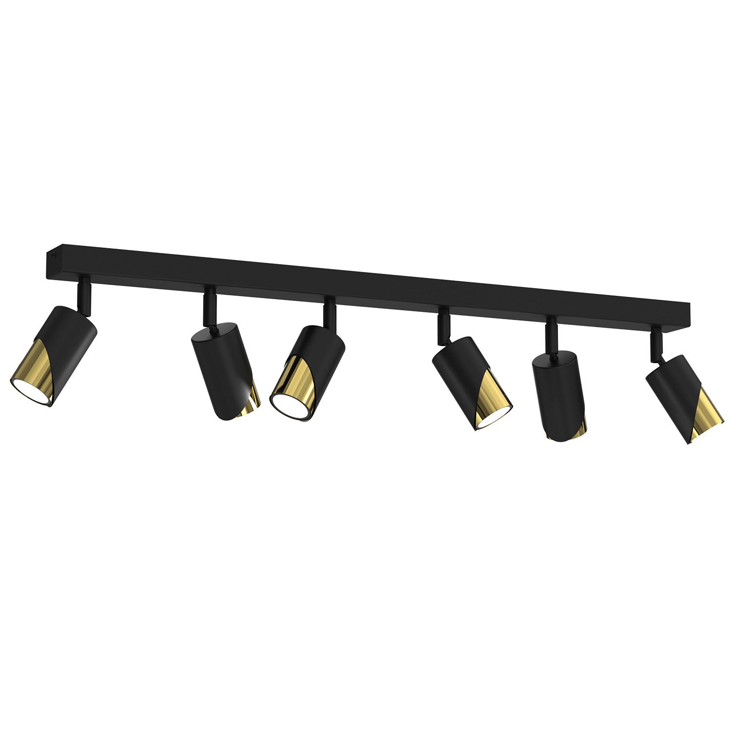 Lampa sufitowa wisząca Shift czarny mat-złoty połysk 6xGU10x15W wym: 17 x 90 x 5,5 cm metal Luminex