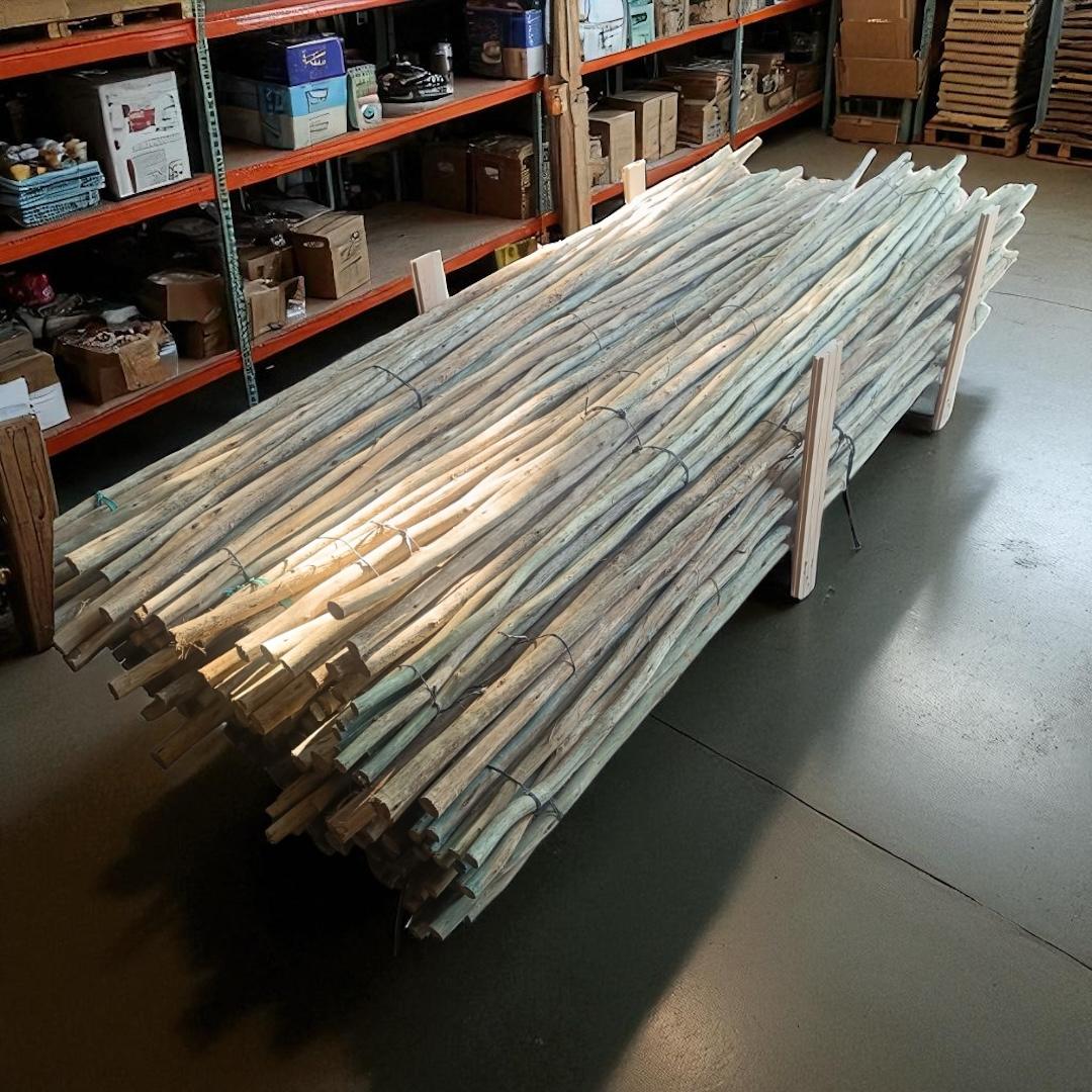 Confezione da 20 bastoncini di eucalipto trattato ø 2-4 cm x 2,40 m - 6