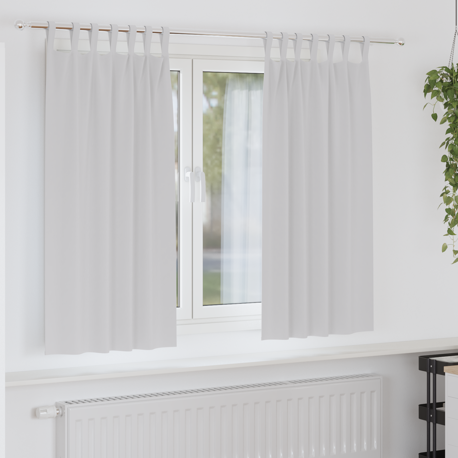 Firany blackout z kółkami 2 pcs Jasnoszary 175 x 140 cm vidaXL