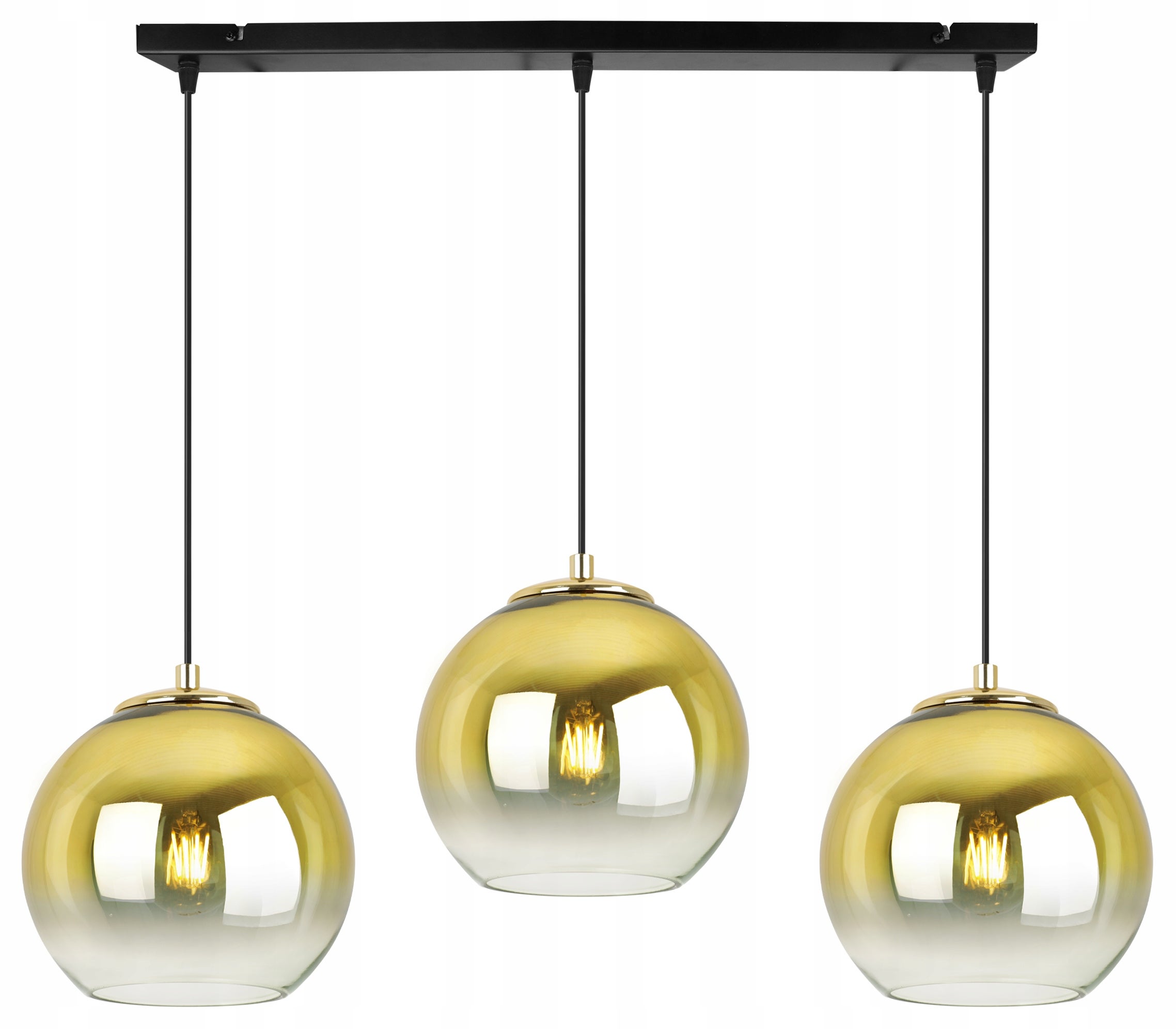 Lampa sufitowa wisząca Beren Gold boho 3xE27 15cm abażur kula złota Light Home LH