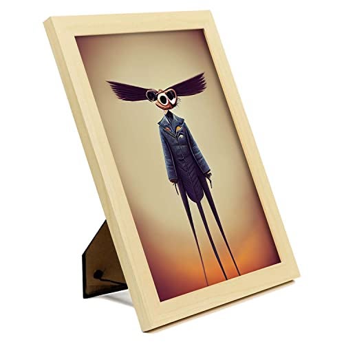 Nacnic Set De 3 Posters Viajes Al Estilo De T Burton Ilustraciones De Profesiones Y Oficios Inspiradas En Arte Gótico Diseño Y A4 Marcos Madera Clara - 2