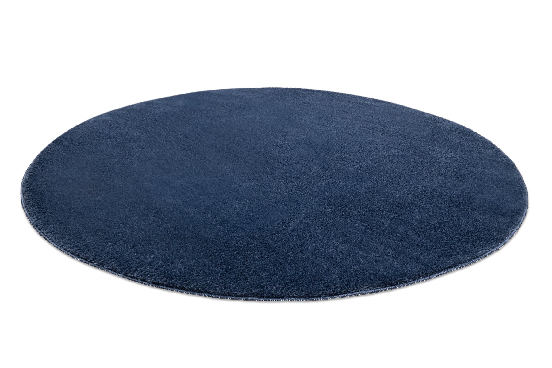 Tappeto da lavaggio moderno LINDO cerchio blu scuro, antiscivolo, a pelo lungo rotondo 100 cm - 4