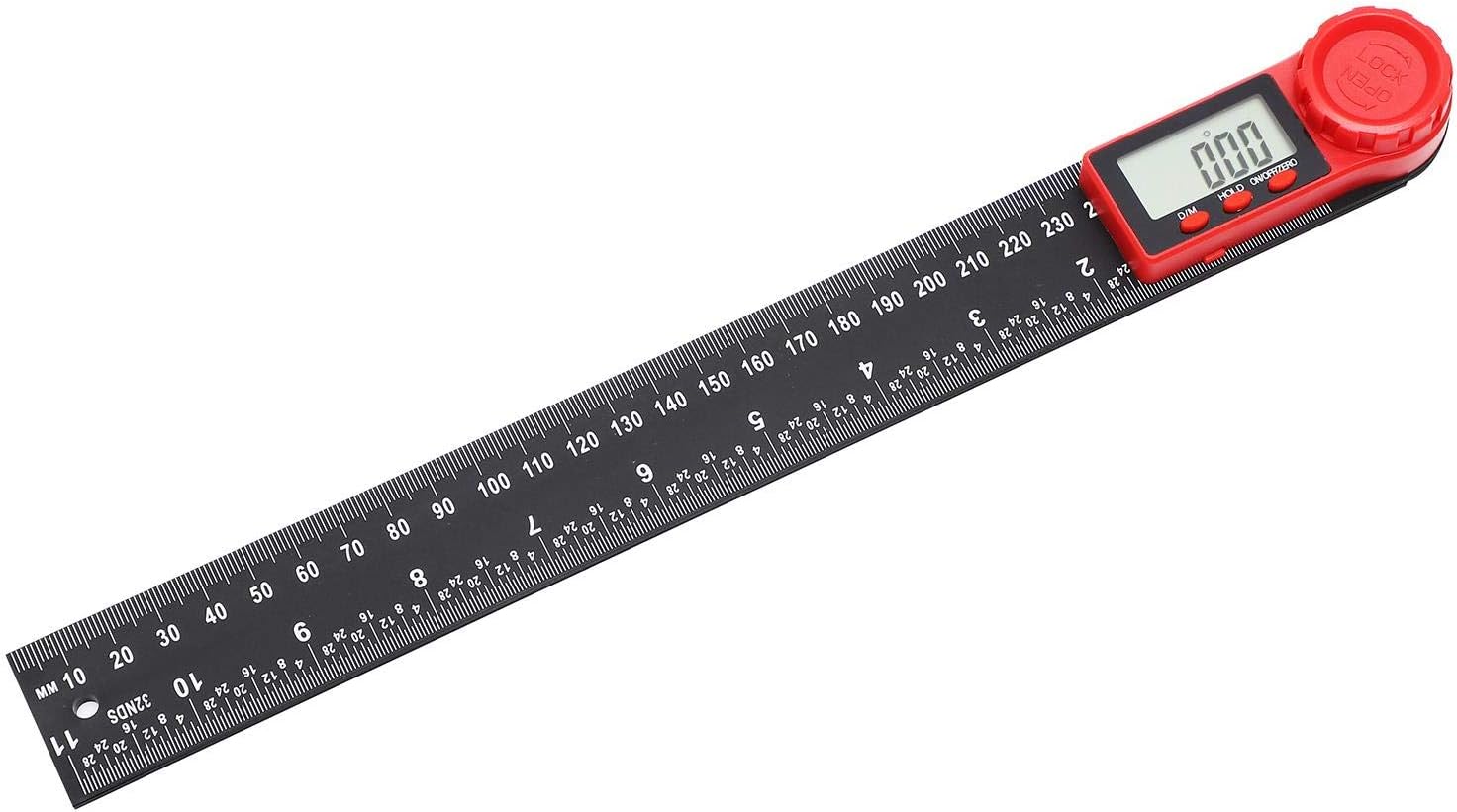 Cyfrowy inklinometr 300 mm (12 cali), z włókna węglowego, z ekranem LCD, do zastosowań w budownictwie, obróbce drewna i inżynierii. Inklinometr - 2