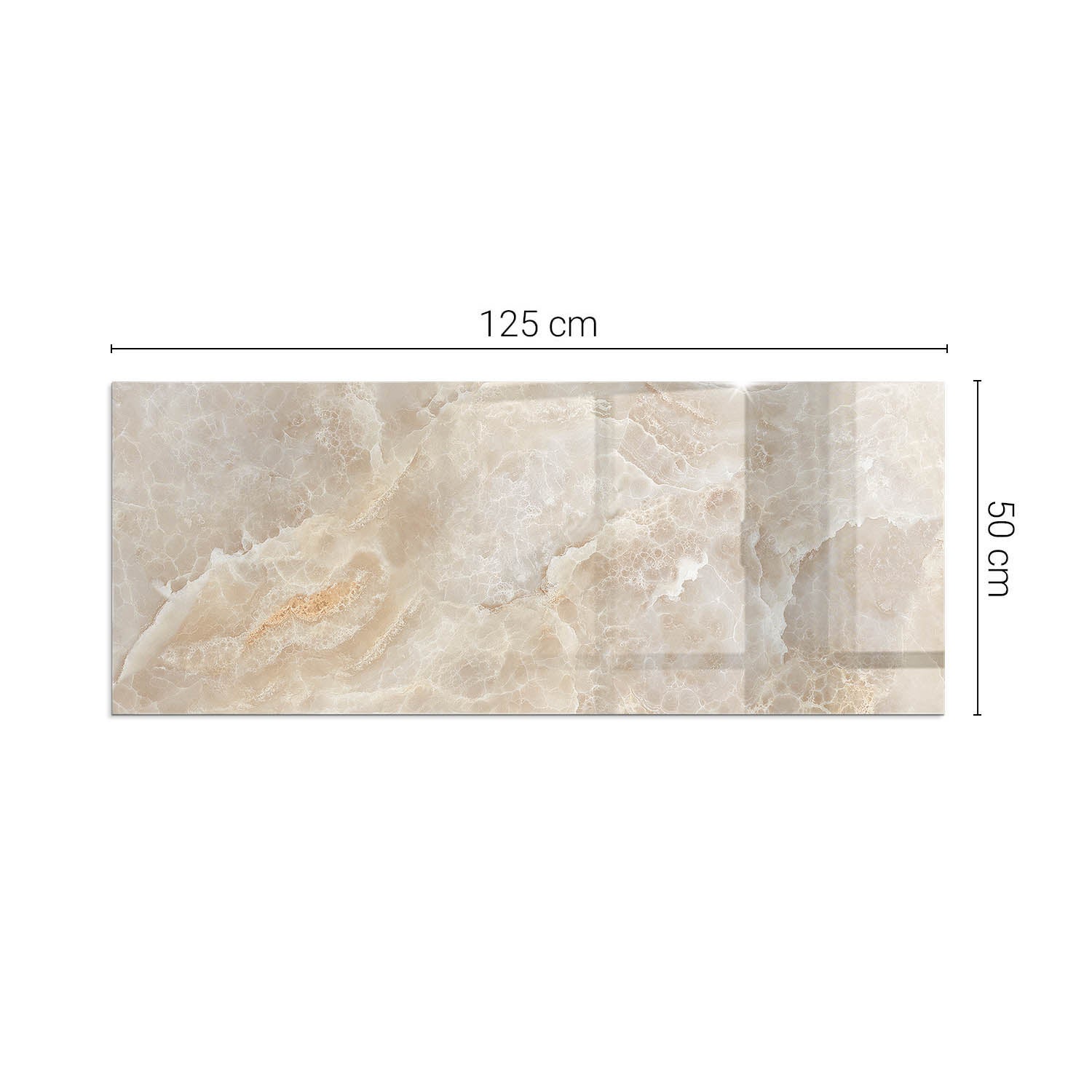 Szkło hartowane na podłogę pod kominek - 125x50 cm - Naturalny wzór kamienia - TULUP - 2