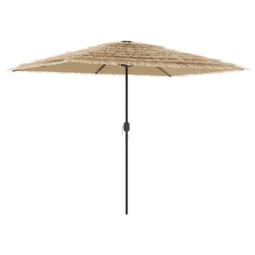 vidaXL Parasol de jardin avec LED et mât en acier marron 300x200x250cm - 2