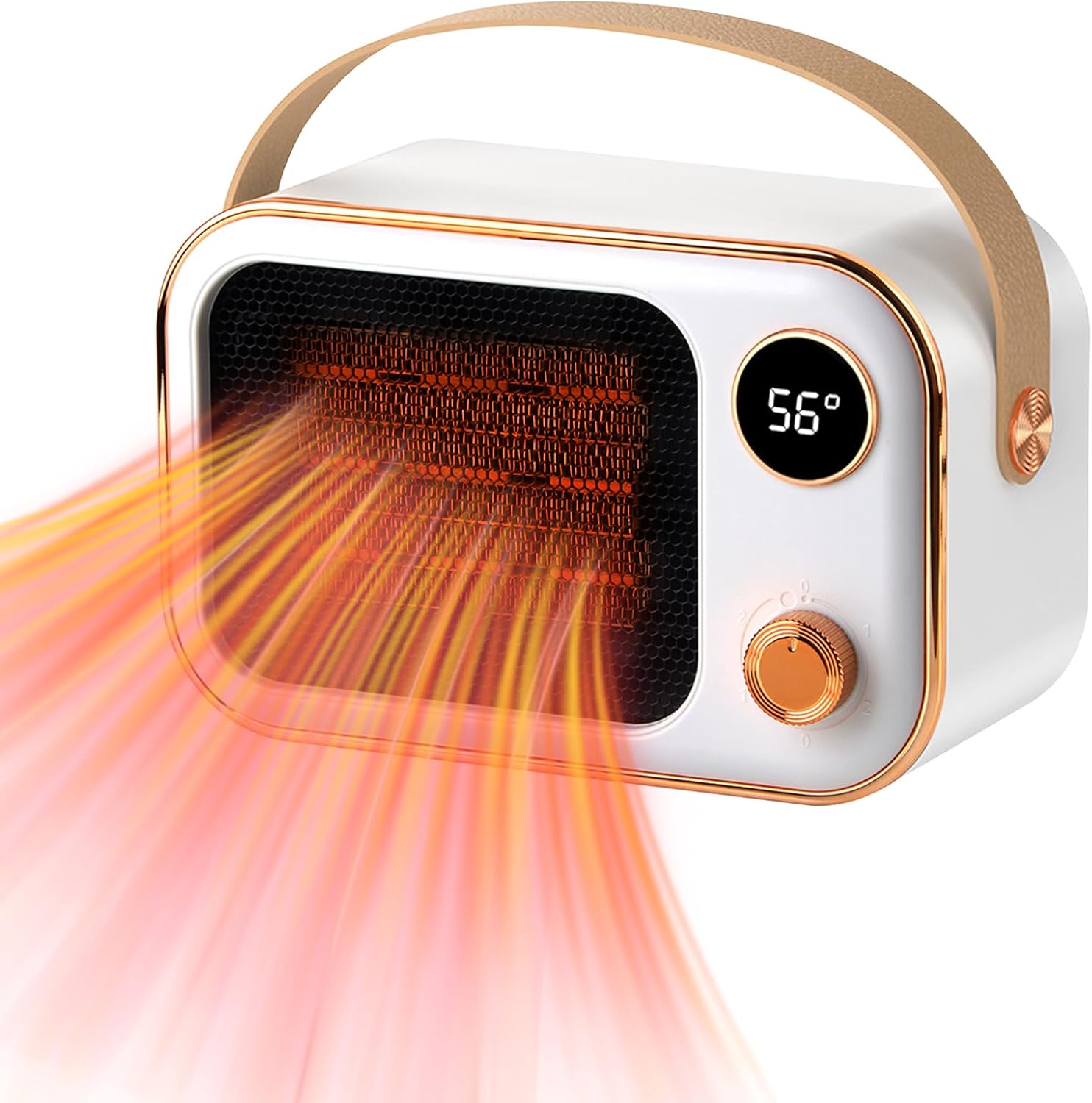 Elektryczny grzejnik z termowentylatorem, ceramiczny grzejnik z termowentylatorem o mocy 1200 W, mały grzejnik elektryczny, zabezpieczenie przed