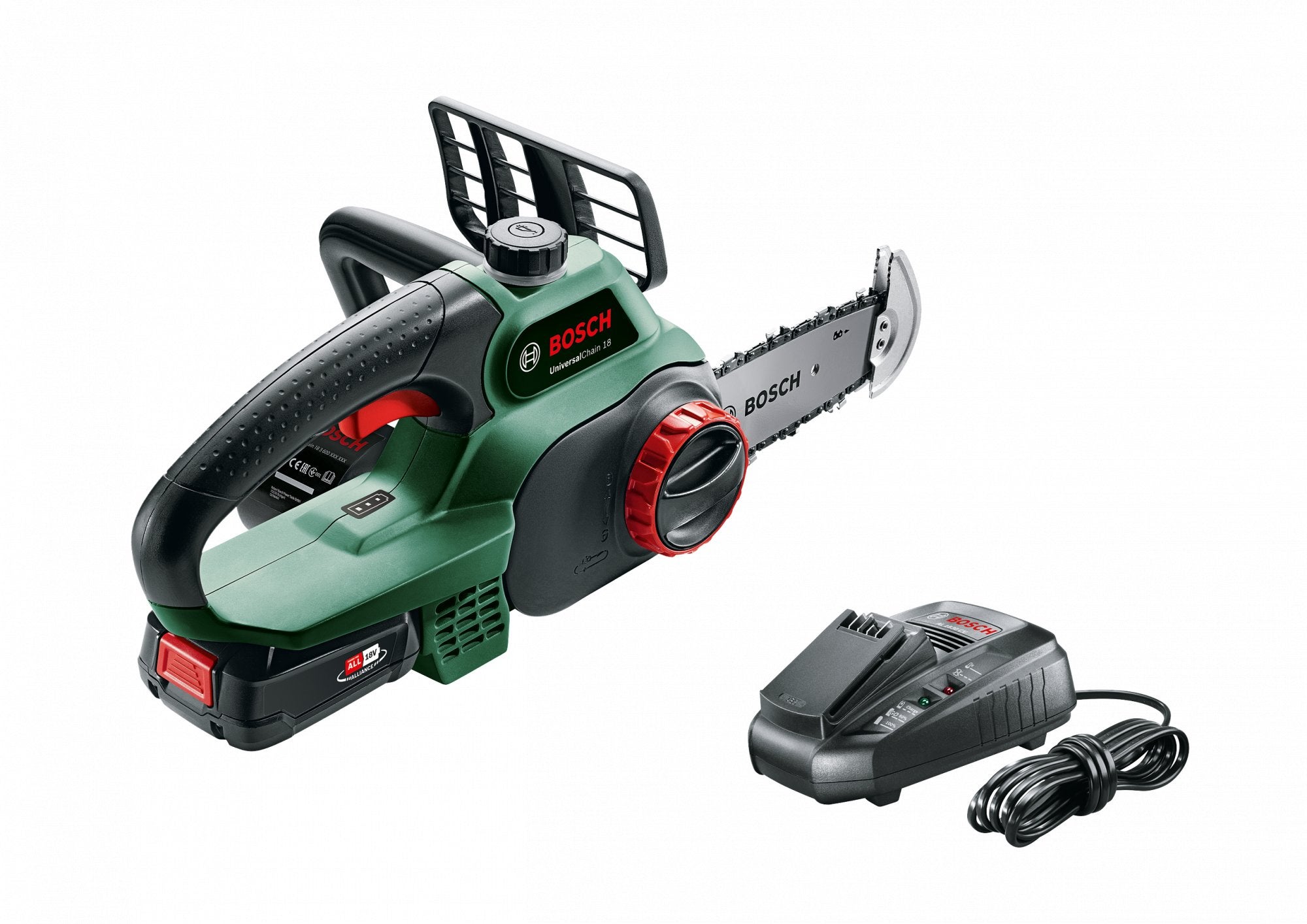Zestaw piły łańcuchowej akumulatorowej Bosch UniversalChain 18 18 V Li-Ion (1 akumulator 2,5 Ah) - 200 mm
