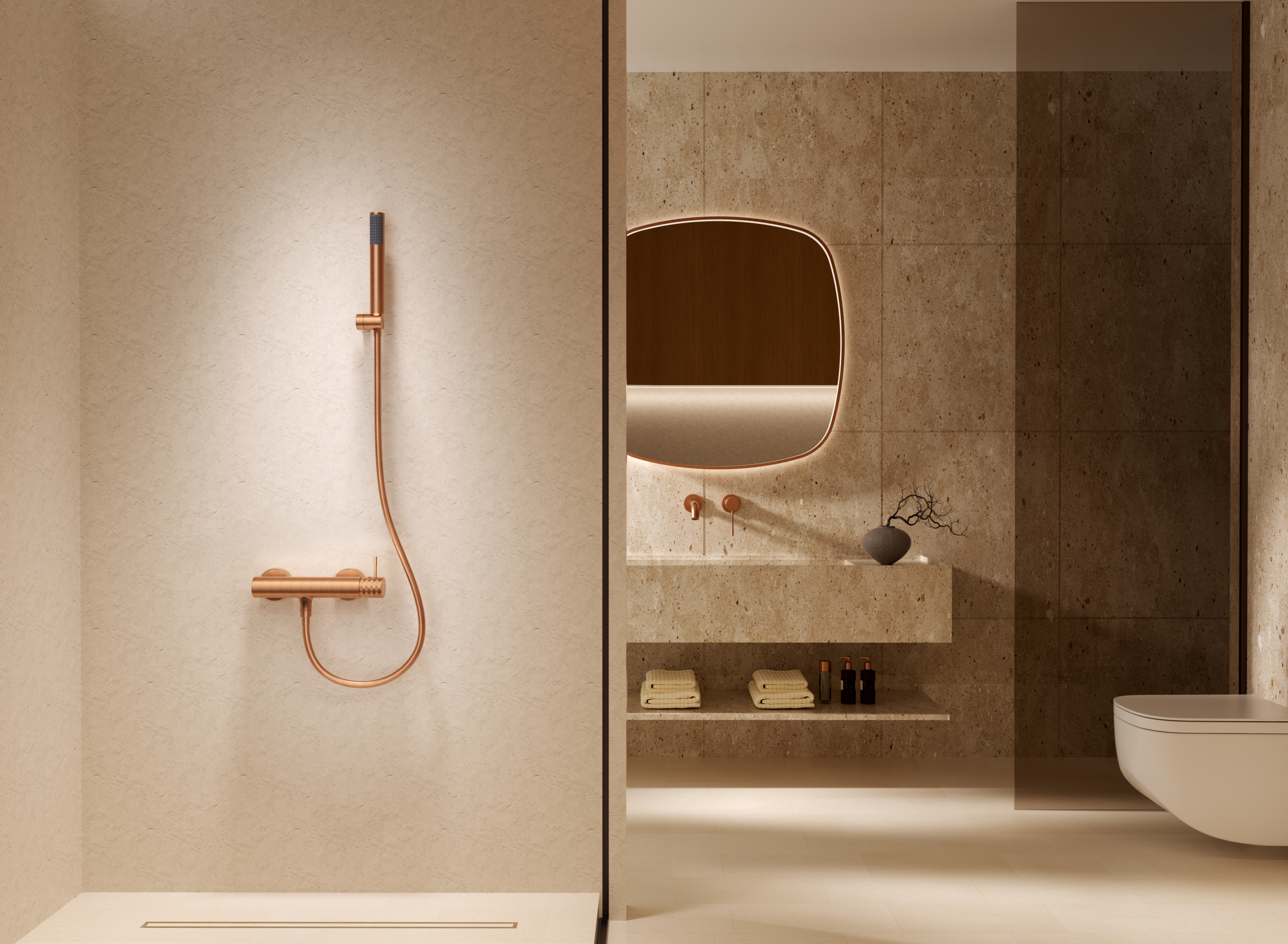 Kit ducha monomando Genova oro cepillado [ IMEX® ] | Leroy Merlin