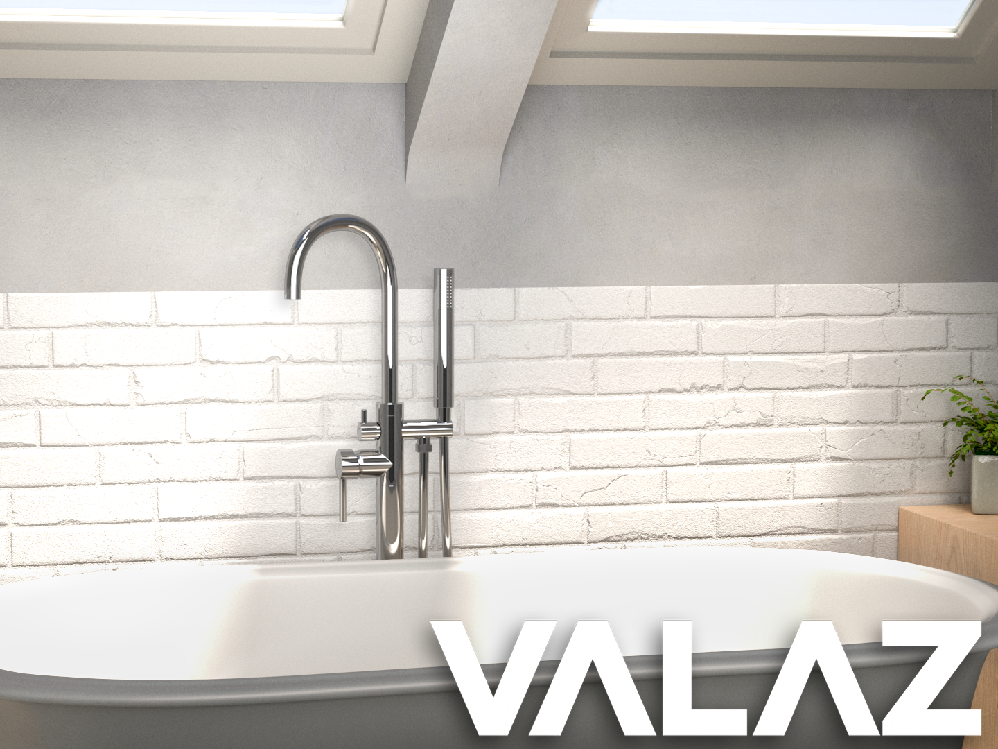 Valaz Robinet de baignoire autoportant rond chromé - Série Ebro - 3