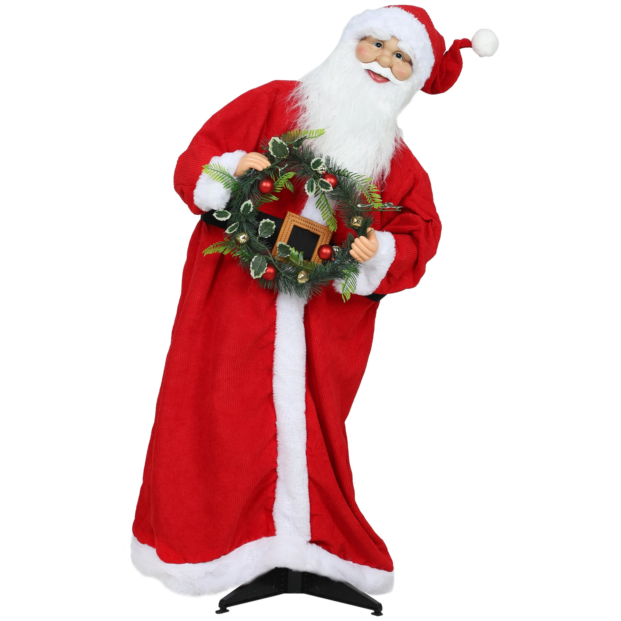 Figurine Père Noël 110cm, commande vocale, musique, bras articulés ...