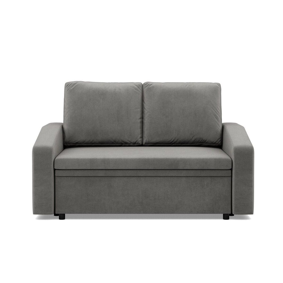 Sofa z funkcją spania, BLOM, velvet, 148x87x90 cm, jasny szary | TYLETEGOTU