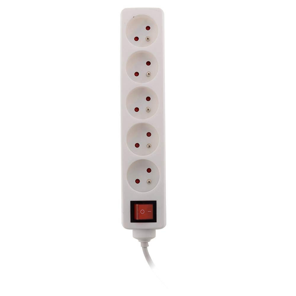 Bloc multiprise 5x16A 2P+T interrupteur - blanc - Zenitech - 6