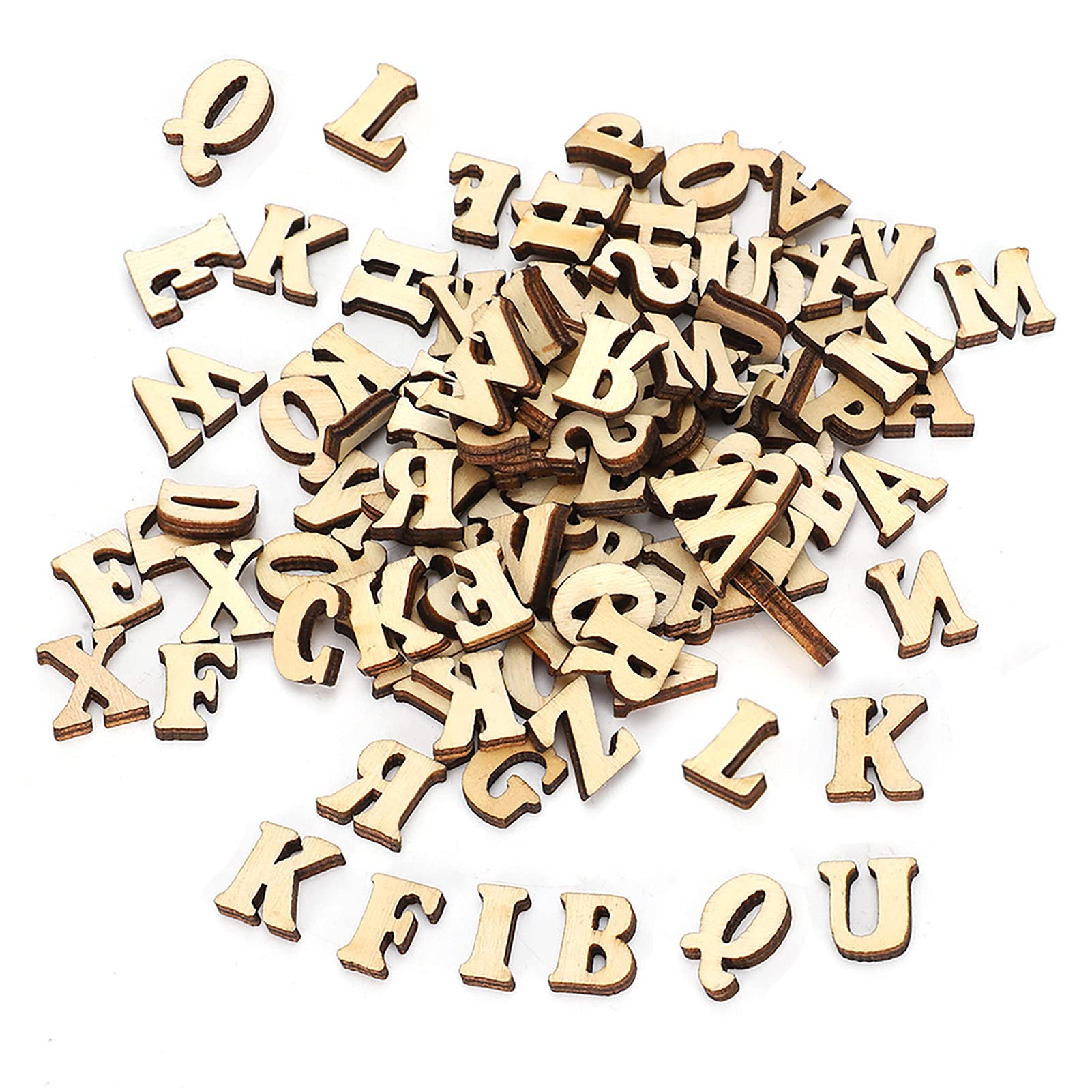 Lot de 200 lettres en forme de bûche à faire soi-même, en feuille de bois, éducatif, décoration pour 26 lettres anglaises - 3