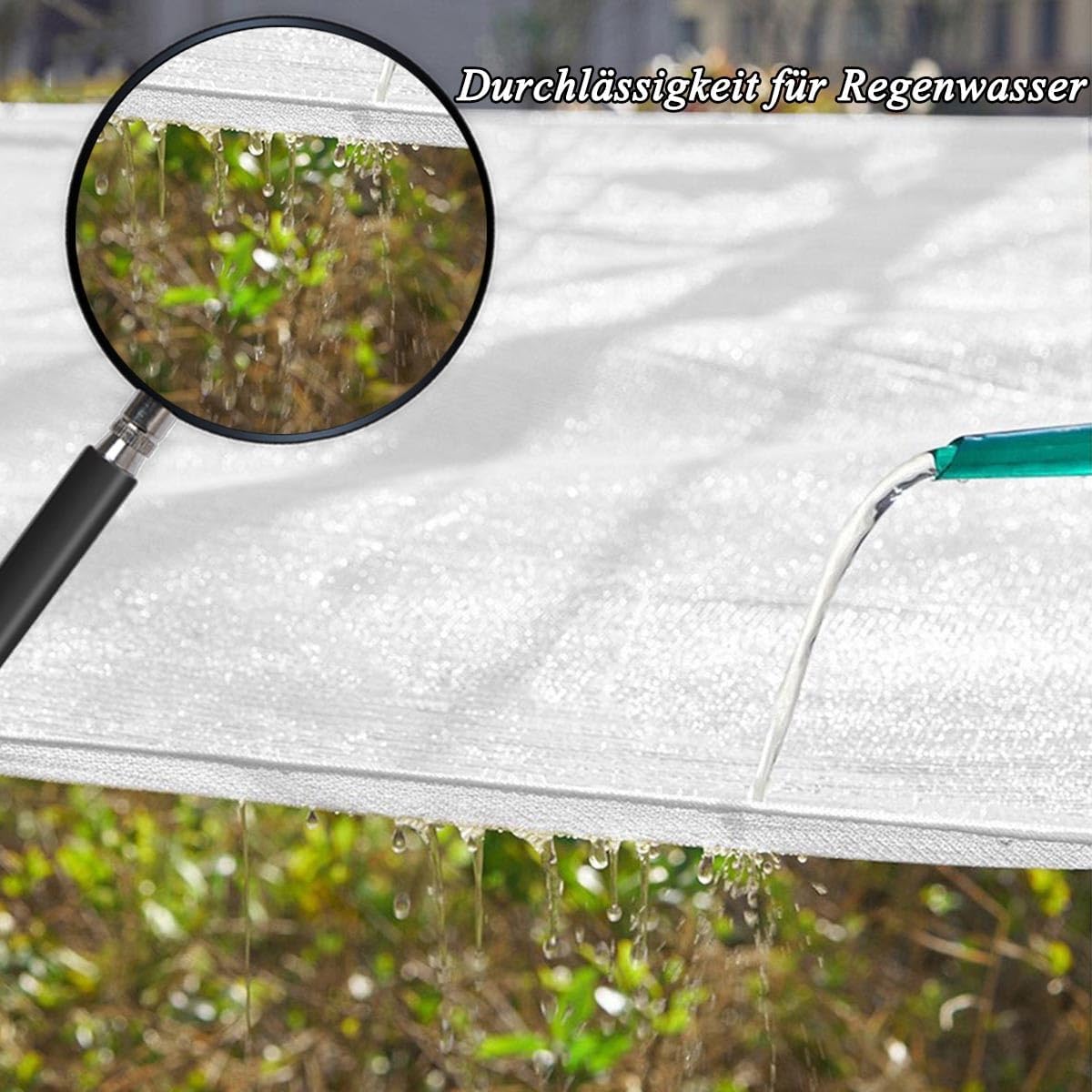 Filet D'ombrage, Voile D'ombrage 50% Sunblock Tissu D'ombrage Blanc HDPE Filet Résistant pour Serre(2x4.0m(6.6x13ft)) - 5