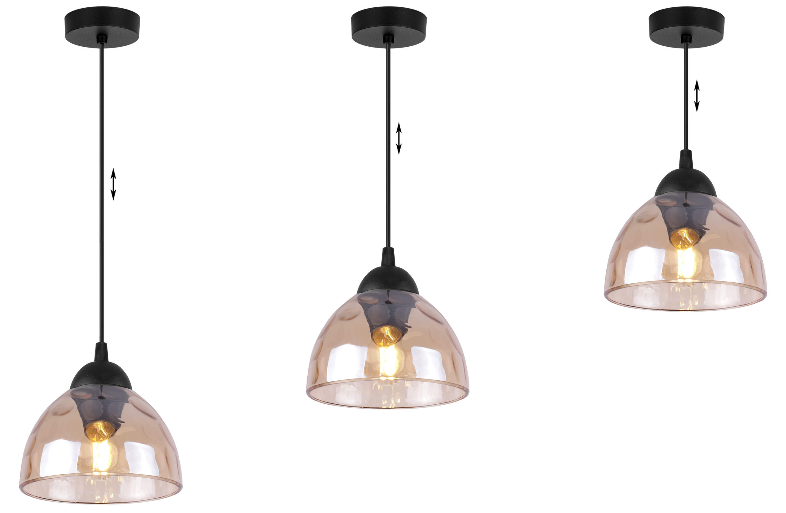 Lampa sufitowa wisząca Venice modern E27 klosz półokrągły miodowy Light Home LH - 7