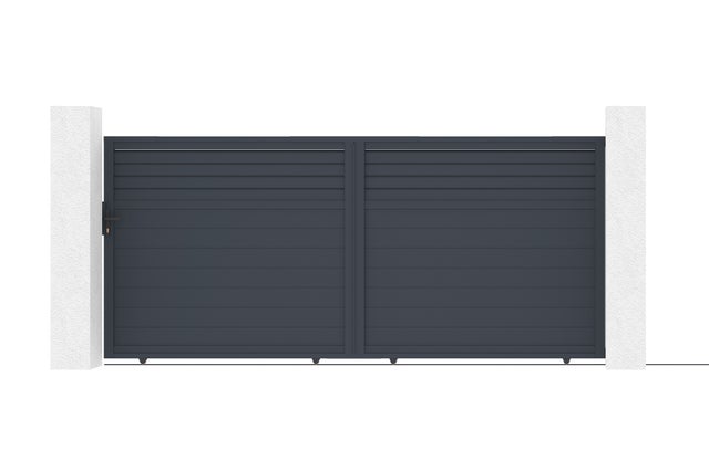Portail coulissant 4m CARPATIA H.180cm aluminium gris