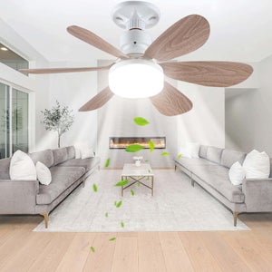 Ventilatore da soffitto con motore DC 65cm LED 20W CCT Bianco | Leroy