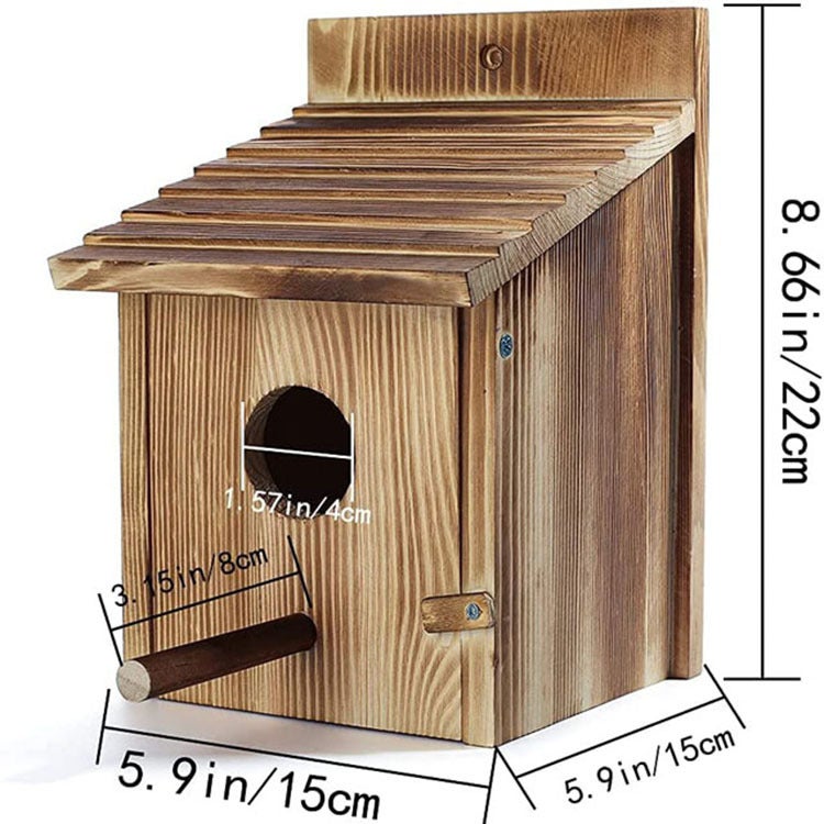 Ninhos para pássaros para exterior com poleiros, para Azuis, Choucas, Andorinhas e Tentilhões, ninho de pássaro robusto, fácil de limpar, 15x15x22cm - 2